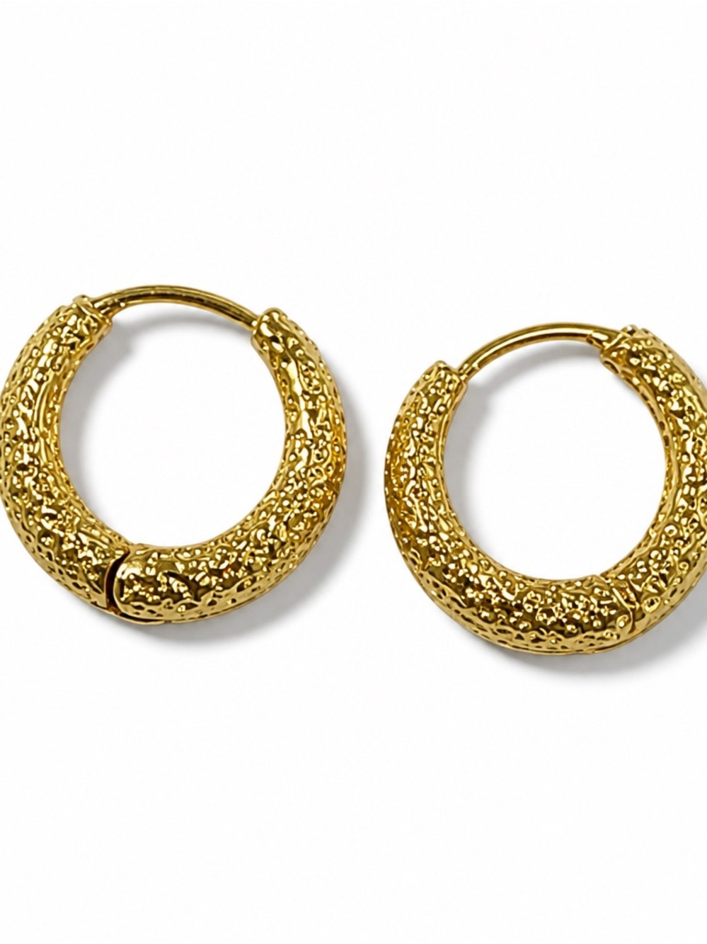Textured Huggie Hinged hoop earrings